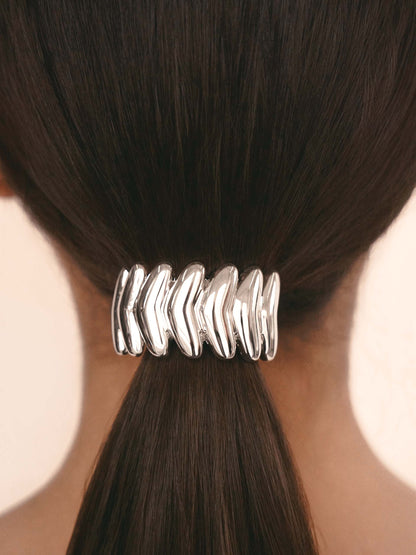 Moderna Hair Tie - Gold Tone with Black Elastic | Ettika