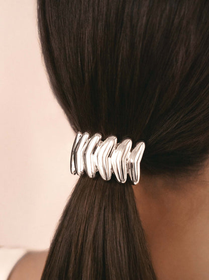 Moderna Hair Tie - Gold Tone with Black Elastic | Ettika