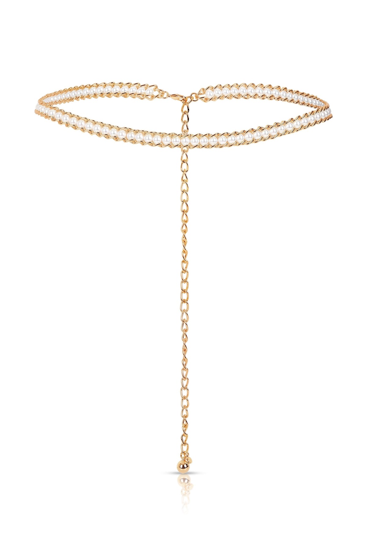 Pearl Row Waist Chain - Gold Tone | Ettika