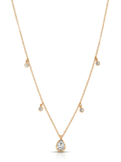 Dripping in Crystals Drop Necklace - Clear Crystal with 18k Gold Plating | Ettika