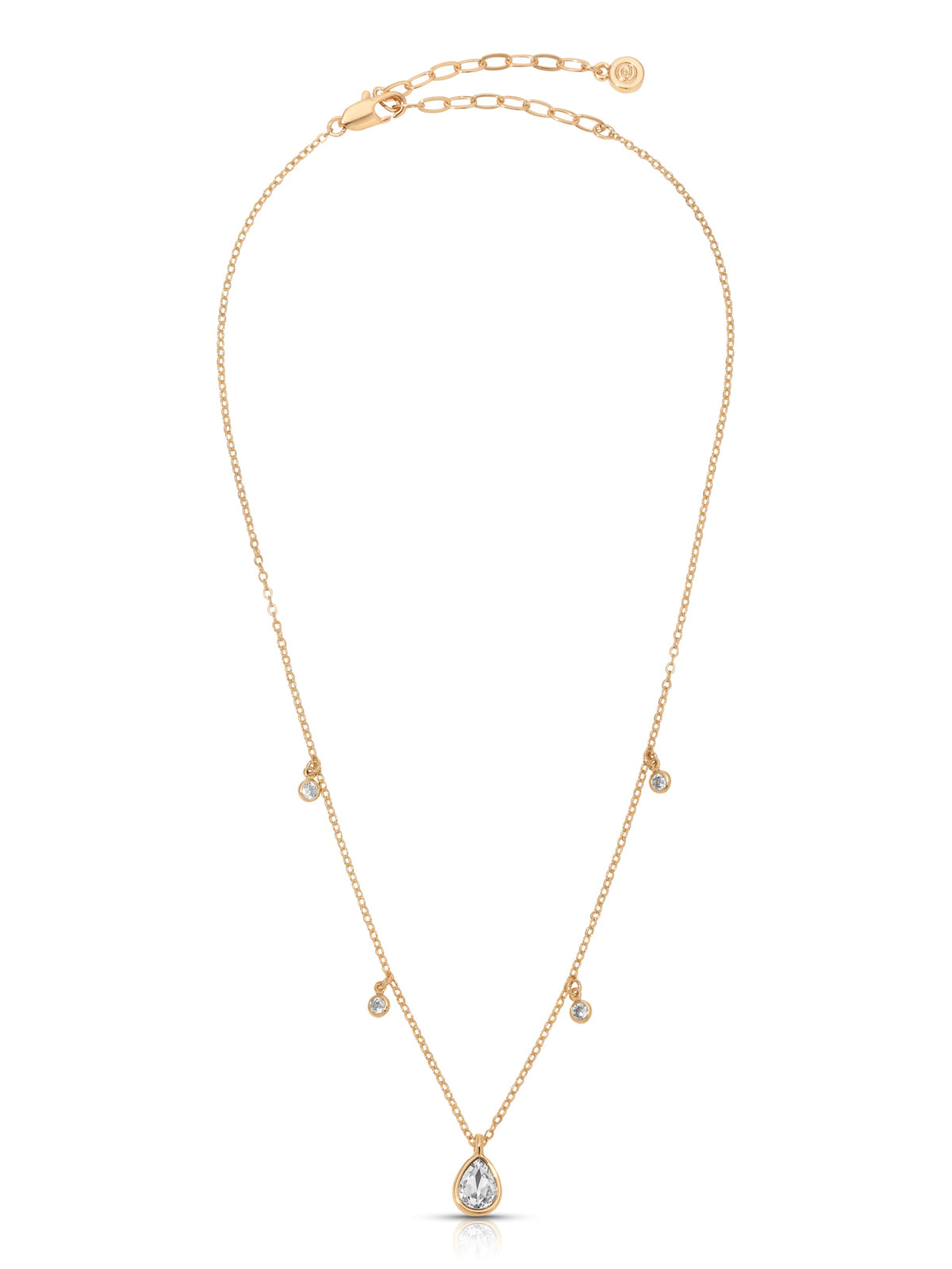 Dripping in Crystals Drop Necklace - Clear Crystal with 18k Gold Plating | Ettika