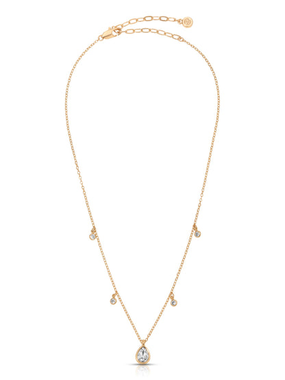 Dripping in Crystals Drop Necklace - Clear Crystal with 18k Gold Plating | Ettika