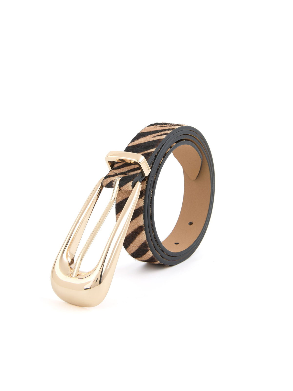 Tiger Print Skinny Belt - Tiger Print with Gold Hardware | Ettika