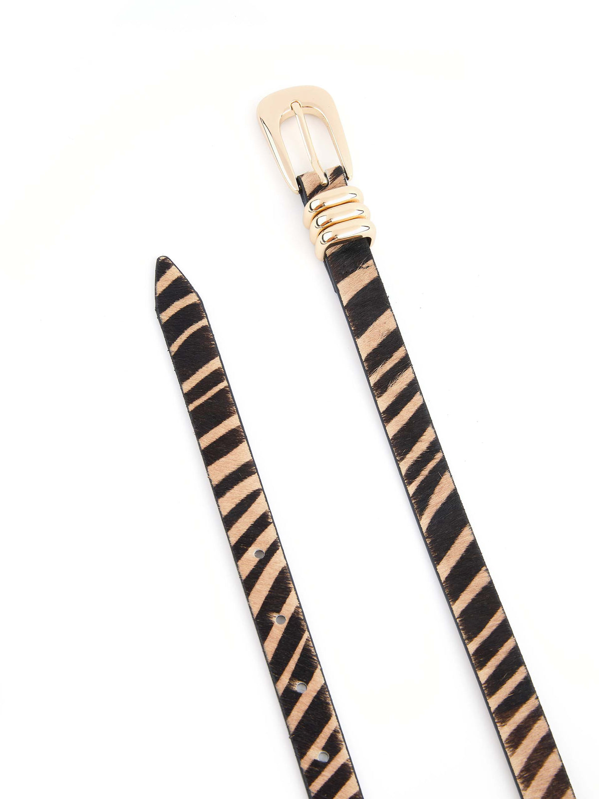 Tiger Print Skinny Belt - Tiger Print with Gold Hardware | Ettika