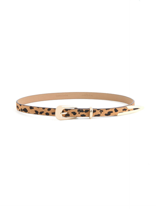 Cheetah Liquid Metal Western Belt - Cheetah Print with Gold Hardware | Ettika