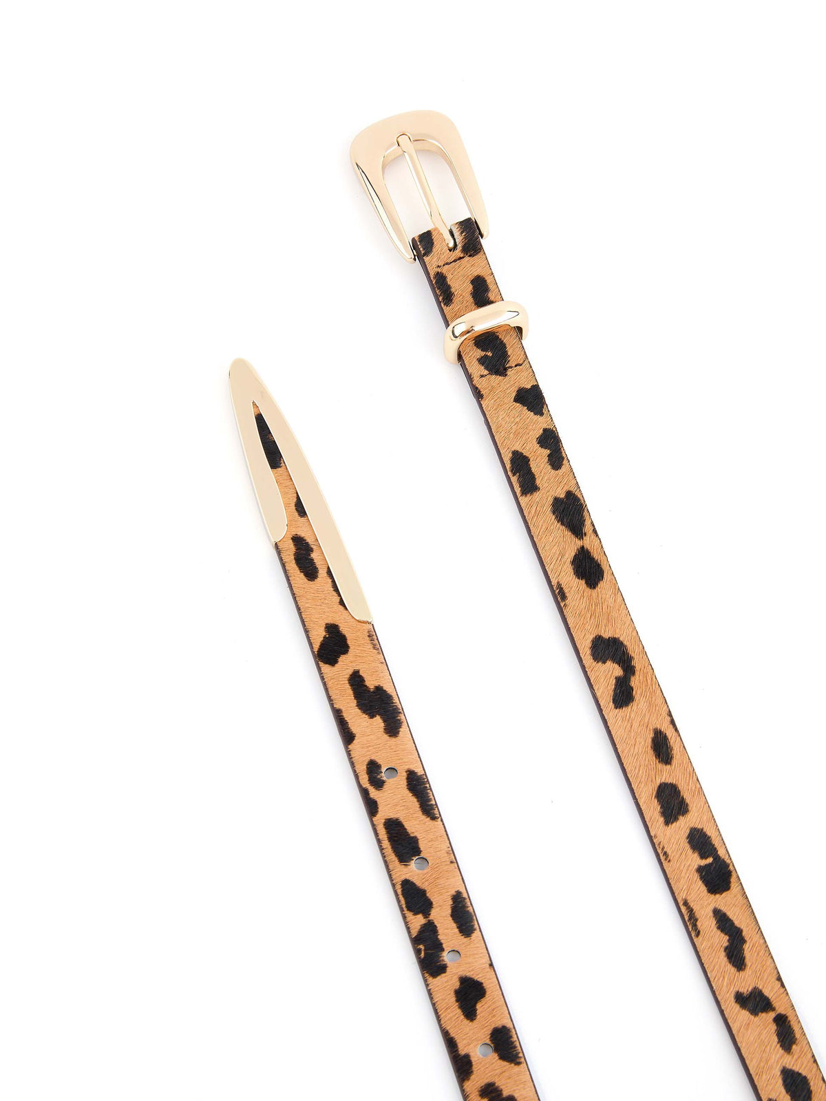 Cheetah Liquid Metal Western Belt - Cheetah Print with Gold Hardware | Ettika
