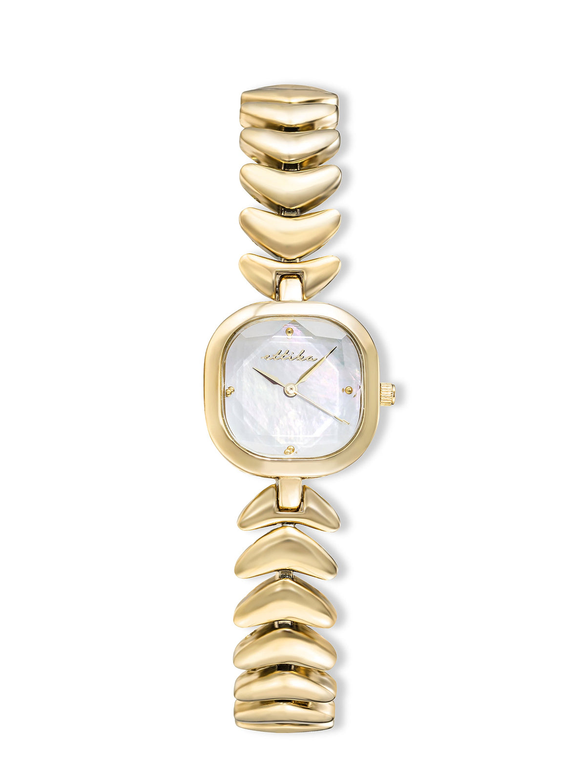 Metal Moderna Bracelet Watch in Gold - Mother of Pearl Dial with Gold | Ettika