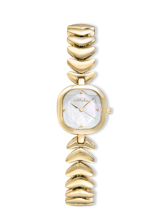 Metal Moderna Bracelet Watch in Gold - Mother of Pearl Dial with Gold | Ettika