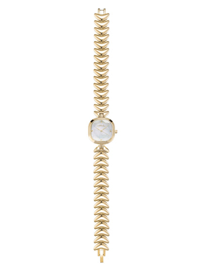 Metal Moderna Bracelet Watch in Gold - Mother of Pearl Dial with Gold | Ettika