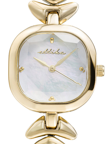 Metal Moderna Bracelet Watch in Gold - Mother of Pearl Dial with Gold | Ettika