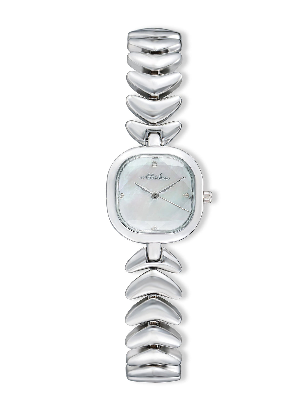 Metal Moderna Bracelet Watch in Silver - Mother of Pearl Dial with Silver | Ettika