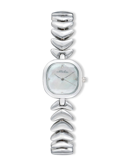 Metal Moderna Bracelet Watch in Silver - Mother of Pearl Dial with Silver | Ettika