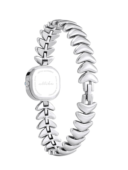 Metal Moderna Bracelet Watch in Silver - Mother of Pearl Dial with Silver | Ettika