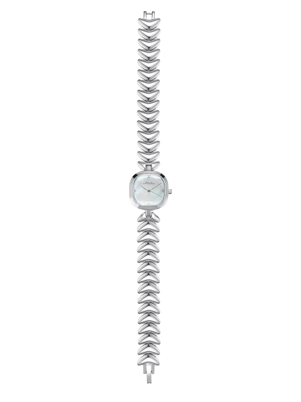 Metal Moderna Bracelet Watch in Silver - Mother of Pearl Dial with Silver | Ettika