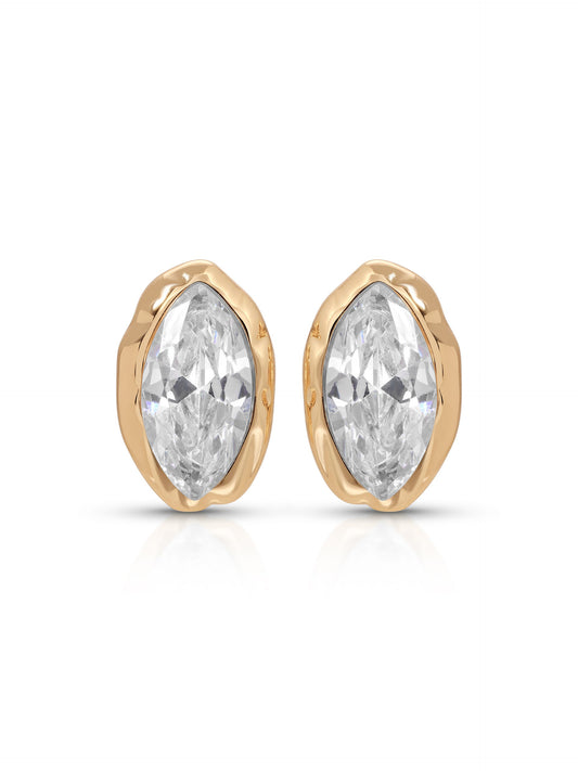 Crystal Luxe Mini Studs - Clear Crystal with 18k Gold Plating | Ettika