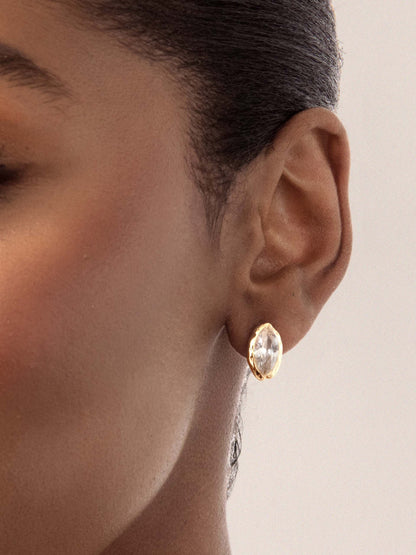 Crystal Luxe Mini Studs - Clear Crystal with 18k Gold Plating | Ettika