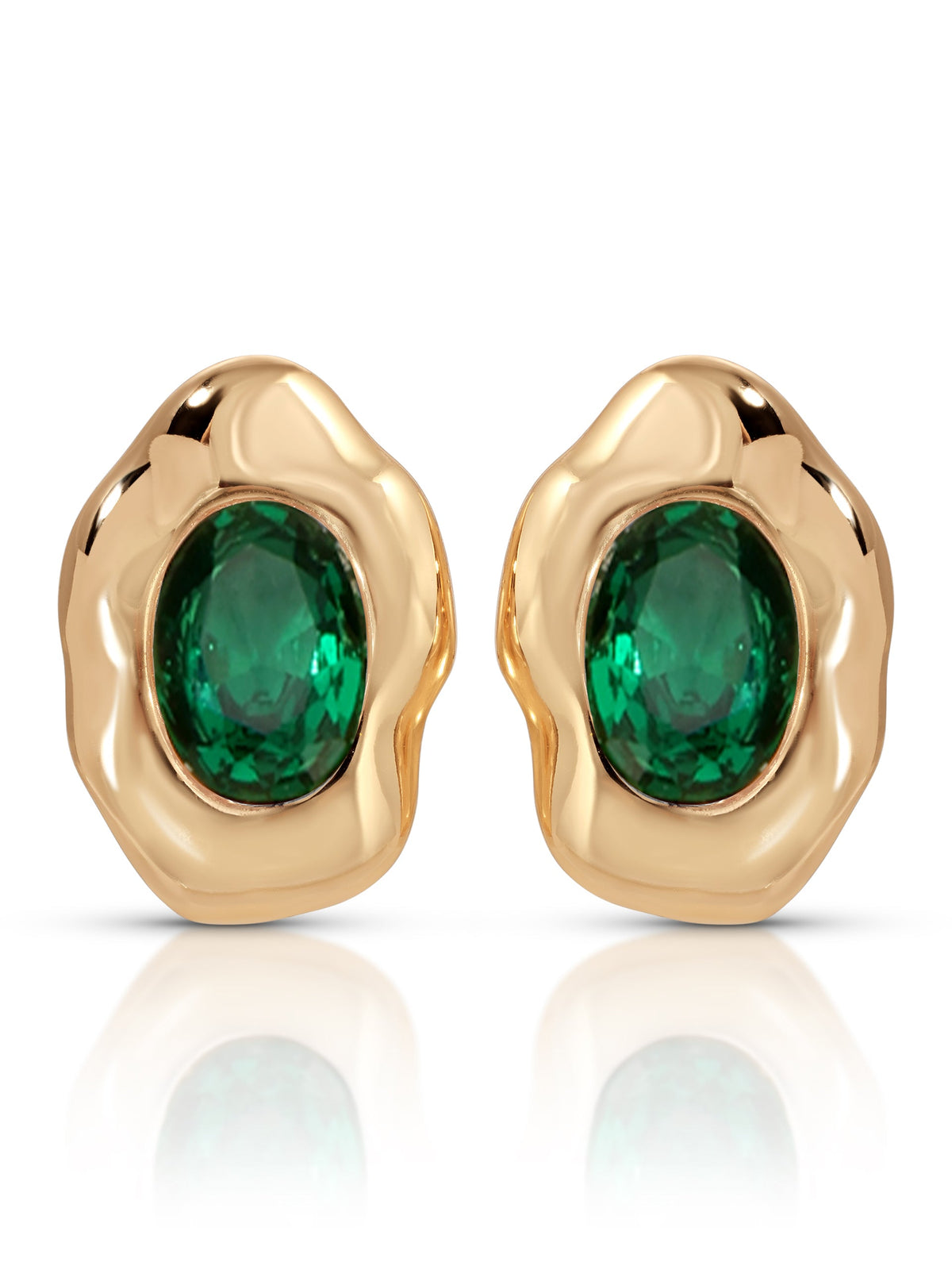 Molten Glow Crystal Studs - Clear Crystal with 18k Gold Plating | Ettika