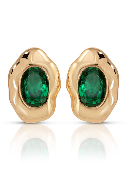 Molten Glow Crystal Studs - Clear Crystal with 18k Gold Plating | Ettika