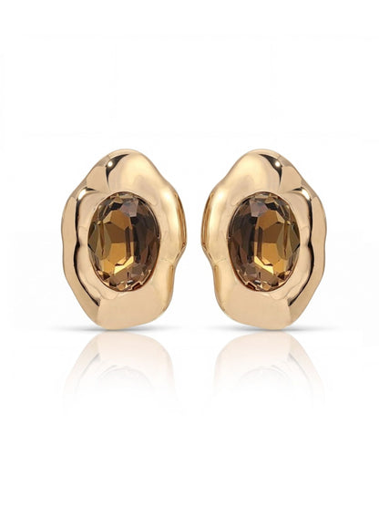 Molten Glow Crystal Studs - Clear Crystal with 18k Gold Plating | Ettika