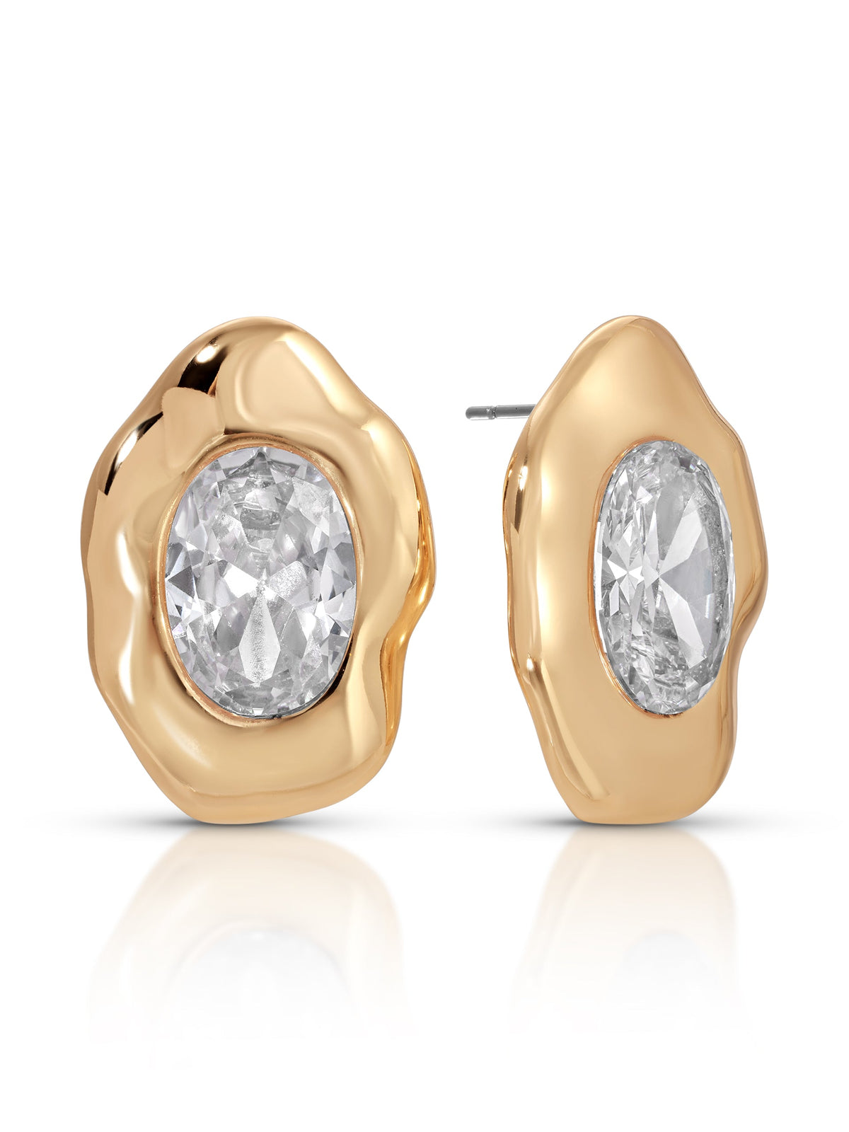 Molten Glow Crystal Studs - Clear Crystal with 18k Gold Plating | Ettika