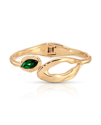Molten Marquise Cuff - Clear Crystal with 18k Gold Plating | Ettika