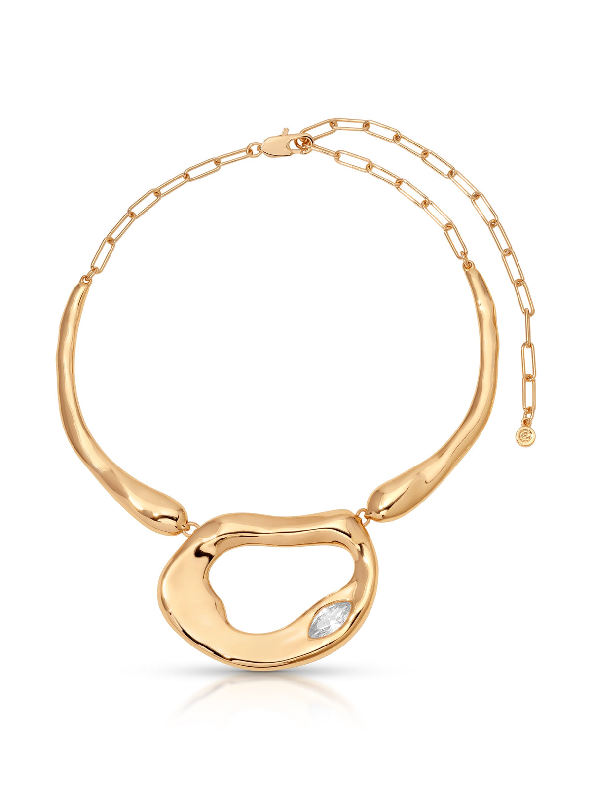 Molten Marquise Necklace - Clear Crystal with 18k Gold Plating | Ettika