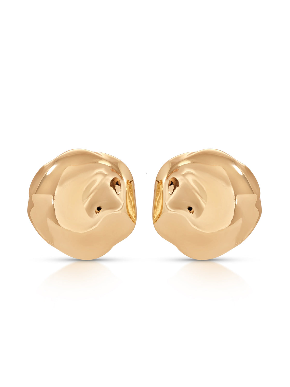 Molten Button Studs - 18k Gold Plated | Ettika