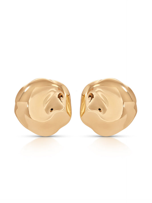 Molten Button Studs - 18k Gold Plated | Ettika
