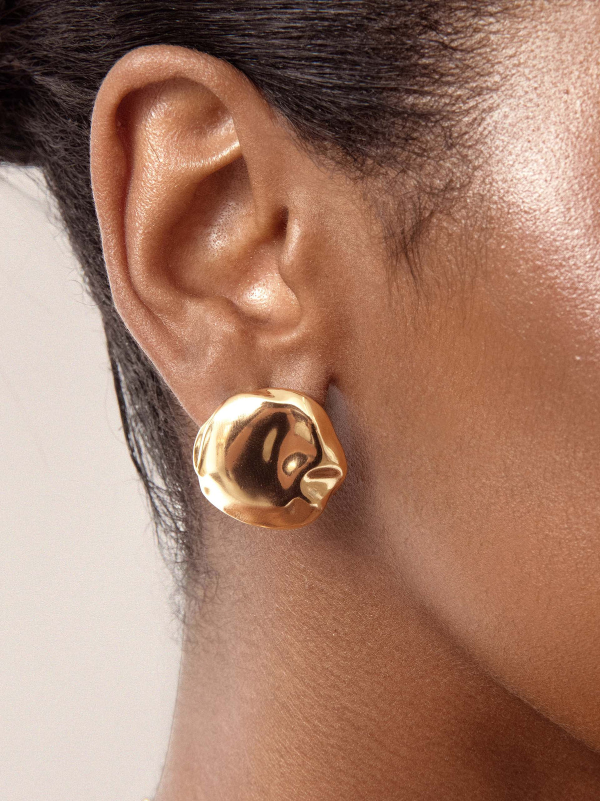 Molten Button Studs - 18k Gold Plated | Ettika