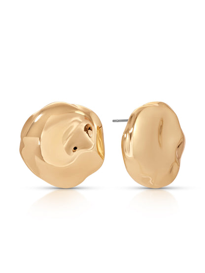 Molten Button Studs - 18k Gold Plated | Ettika