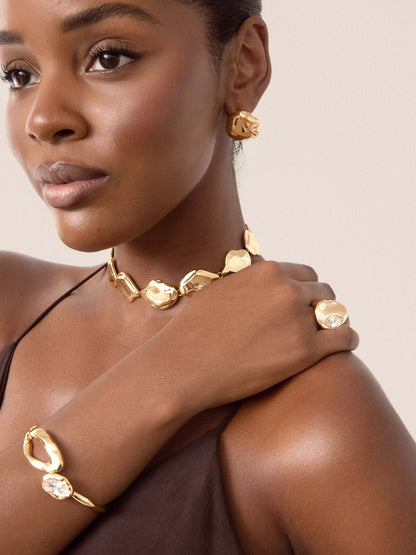 Molten Button Studs - 18k Gold Plated | Ettika