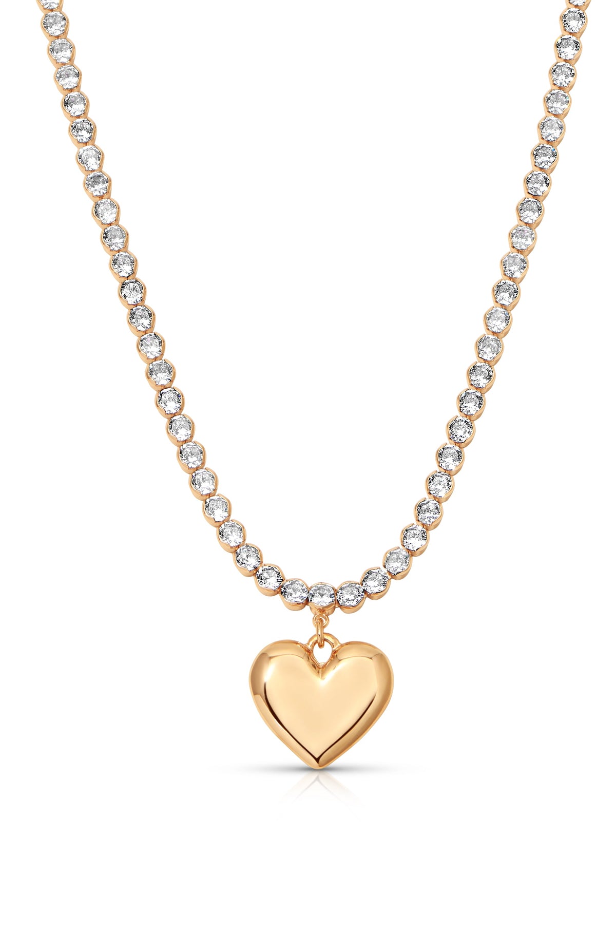 Luminous Love Tennis Necklace - Clear Crystal with 18k Gold Plating | Ettika