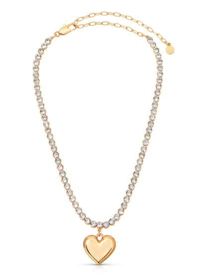 Luminous Love Tennis Necklace - Clear Crystal with 18k Gold Plating | Ettika