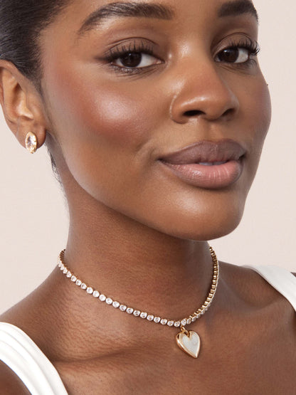Luminous Love Tennis Necklace - Clear Crystal with 18k Gold Plating | Ettika