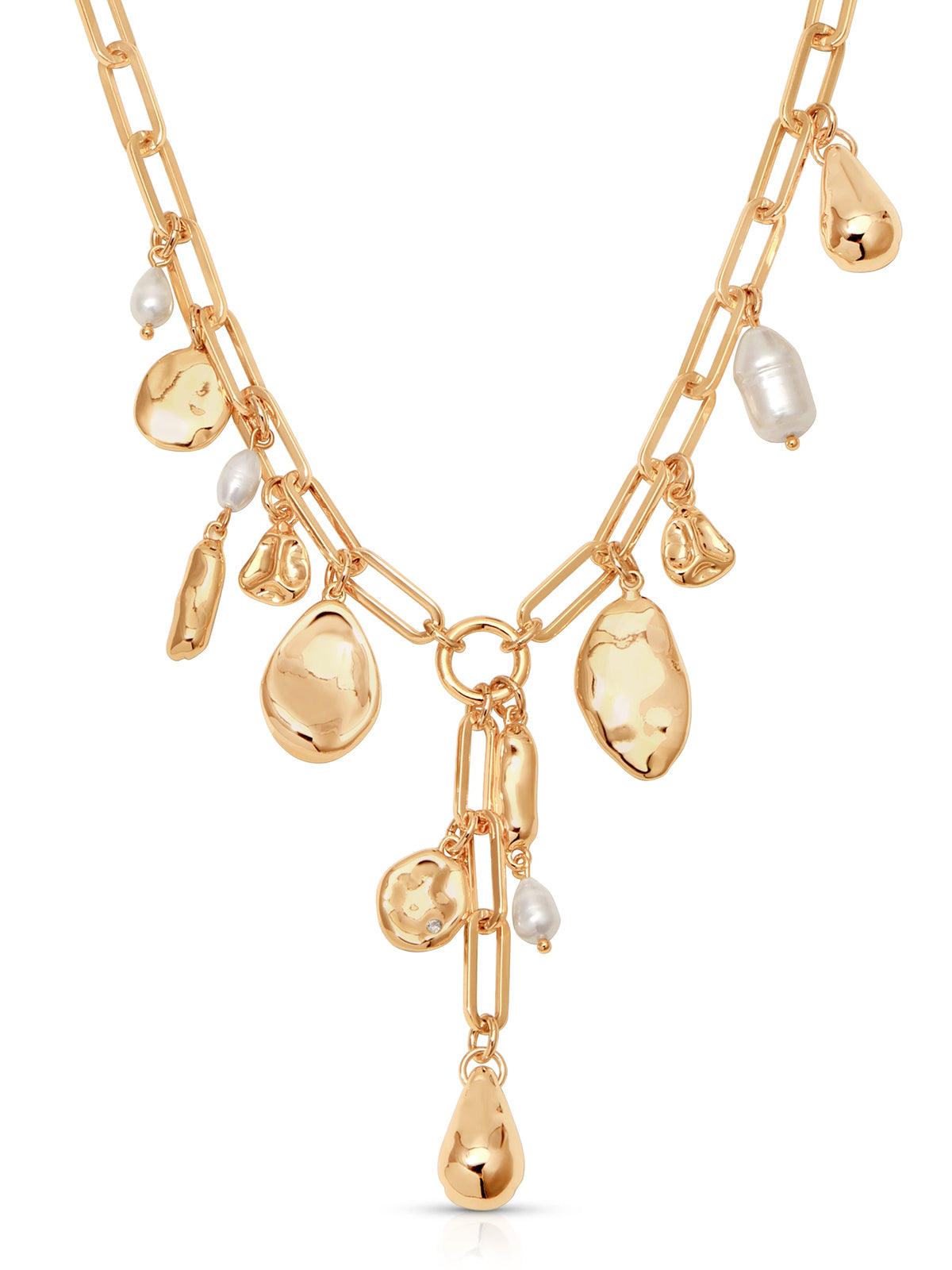 Melting Metal Charm Lariat - 18k Gold Plated | Ettika