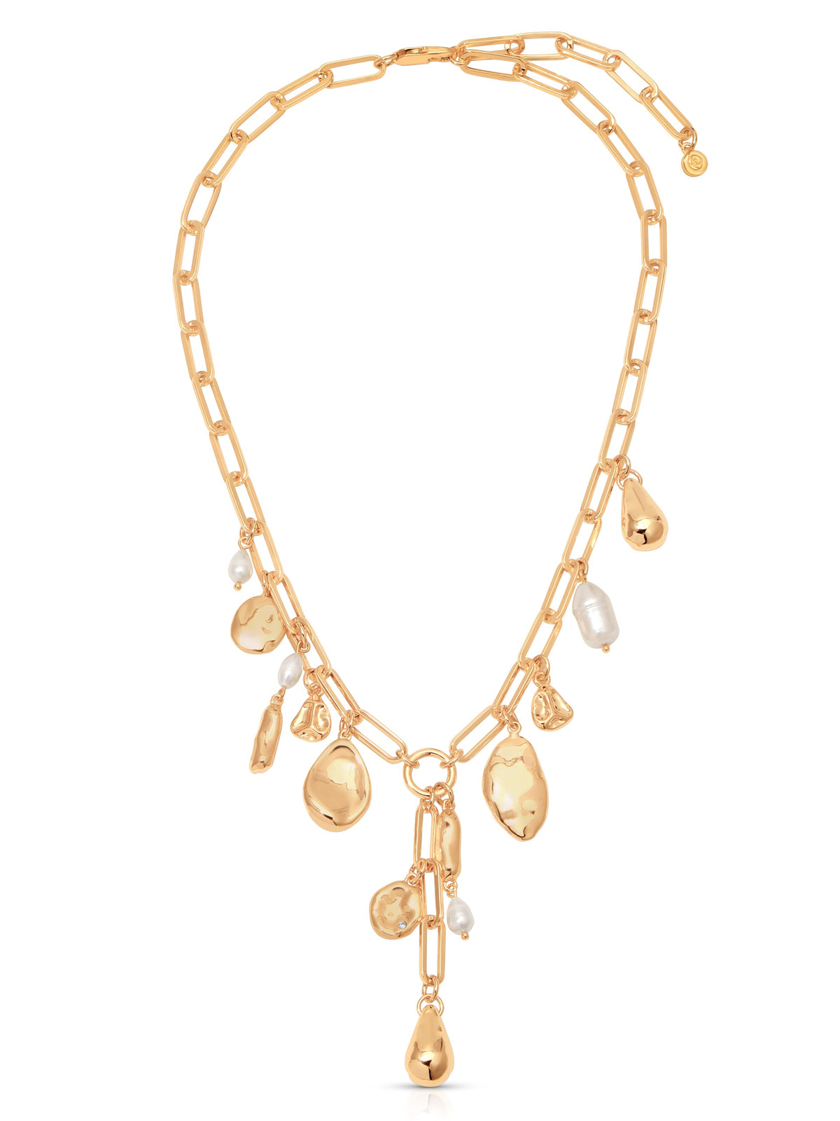 Melting Metal Charm Lariat - 18k Gold Plated | Ettika