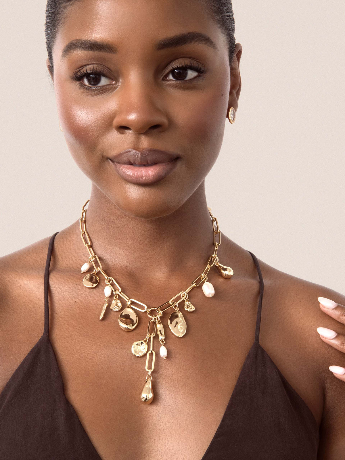 Melting Metal Charm Lariat - 18k Gold Plated | Ettika