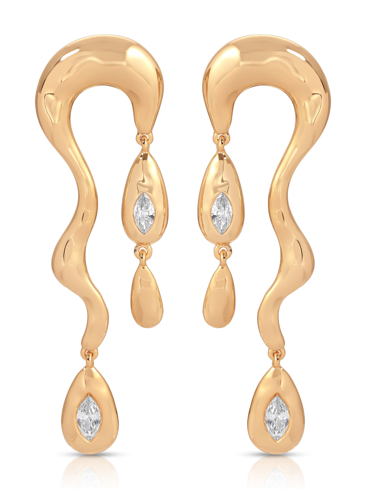 Melting Metal Dangle Earrings - 18k Gold Plated | Ettika