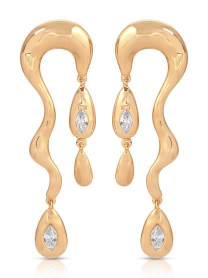 Melting Metal Dangle Earrings - 18k Gold Plated | Ettika