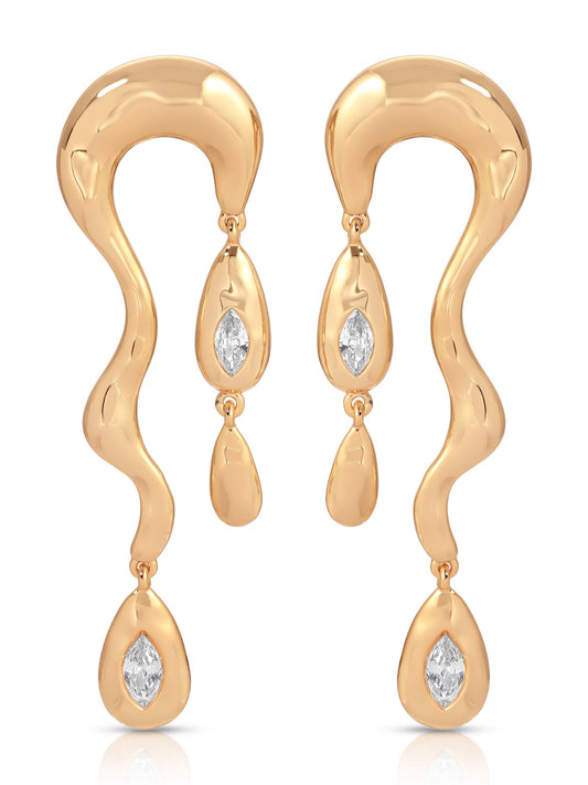 Melting Metal Dangle Earrings - 18k Gold Plated | Ettika