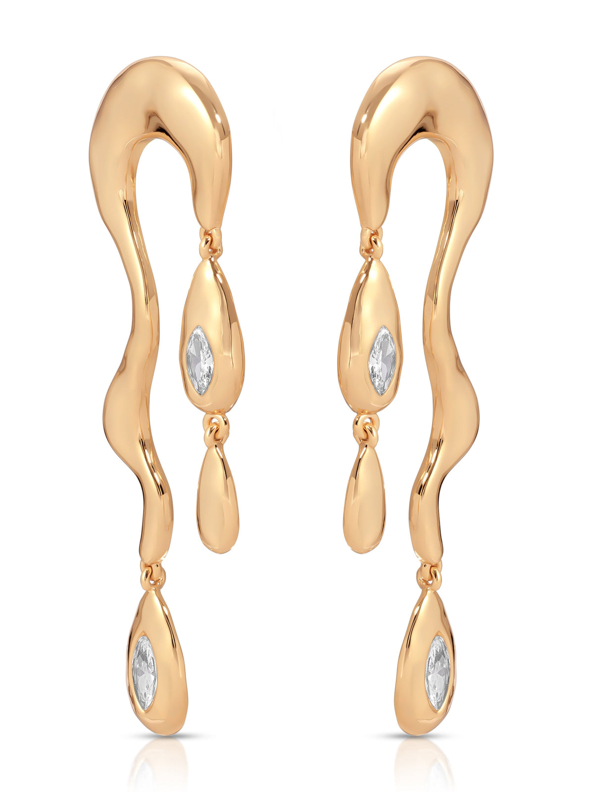 Melting Metal Dangle Earrings - 18k Gold Plated | Ettika