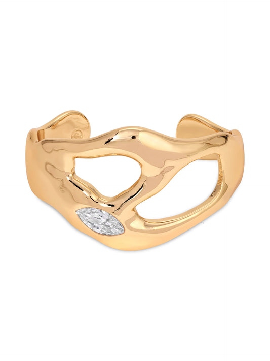 Statement Luxe Cuff - Clear Crystal with 18k Gold Plating | Ettika