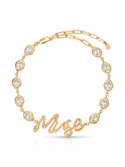 Muse Choker - Clear Crystal with 18k Gold Plating | Ettika