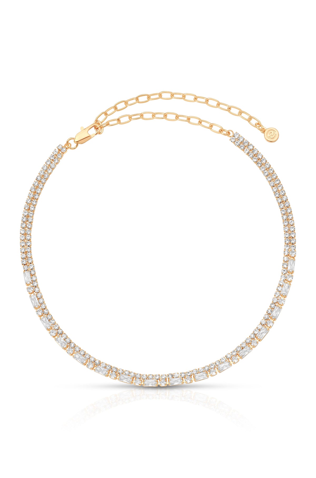 Dainty Crystal Strands Choker - Black Crystal with 18k Gold Plating | Ettika