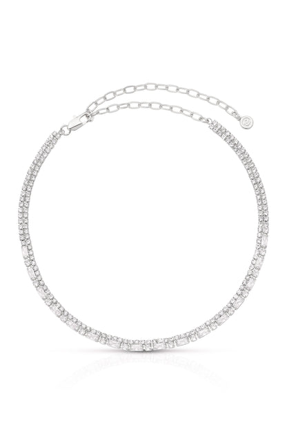 Dainty Crystal Strands Choker - Black Crystal with 18k Gold Plating | Ettika