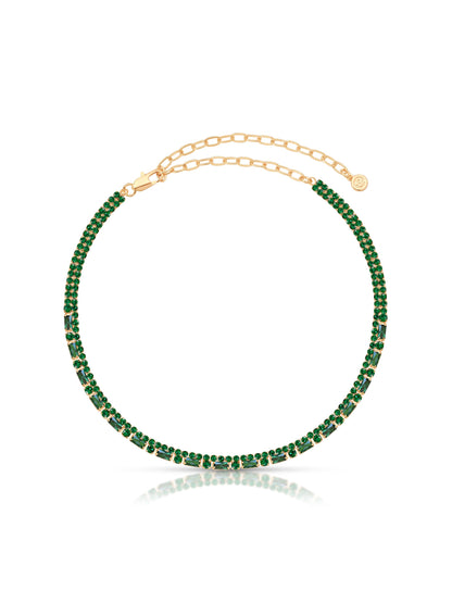 Dainty Crystal Strands Choker - Black Crystal with 18k Gold Plating | Ettika