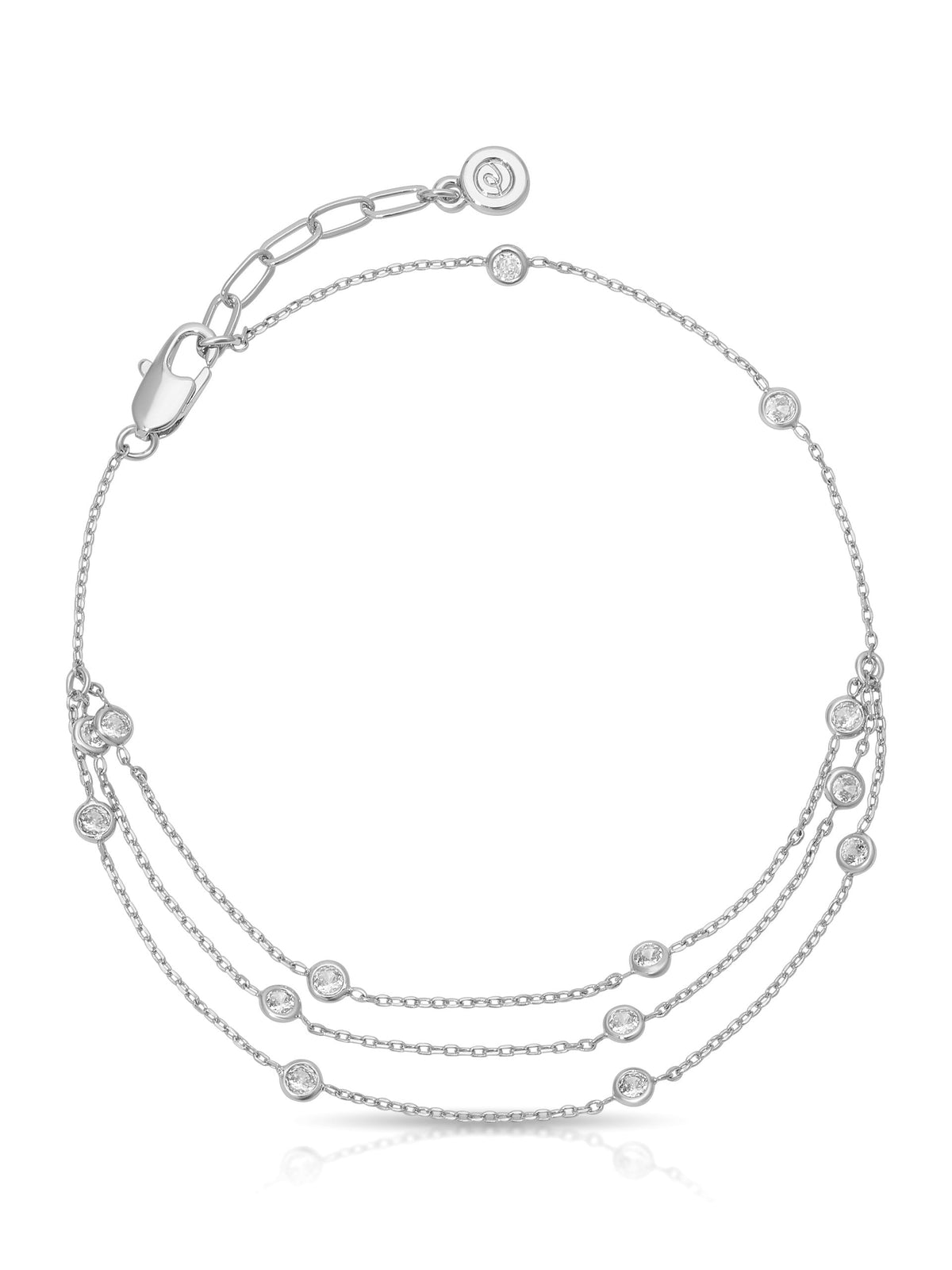 Fine Details Crystal Anklet - Black Crystal with 18k Gold Plating | Ettika
