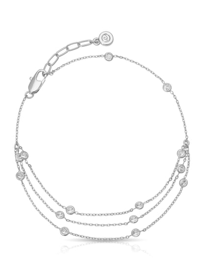 Fine Details Crystal Anklet - Black Crystal with 18k Gold Plating | Ettika