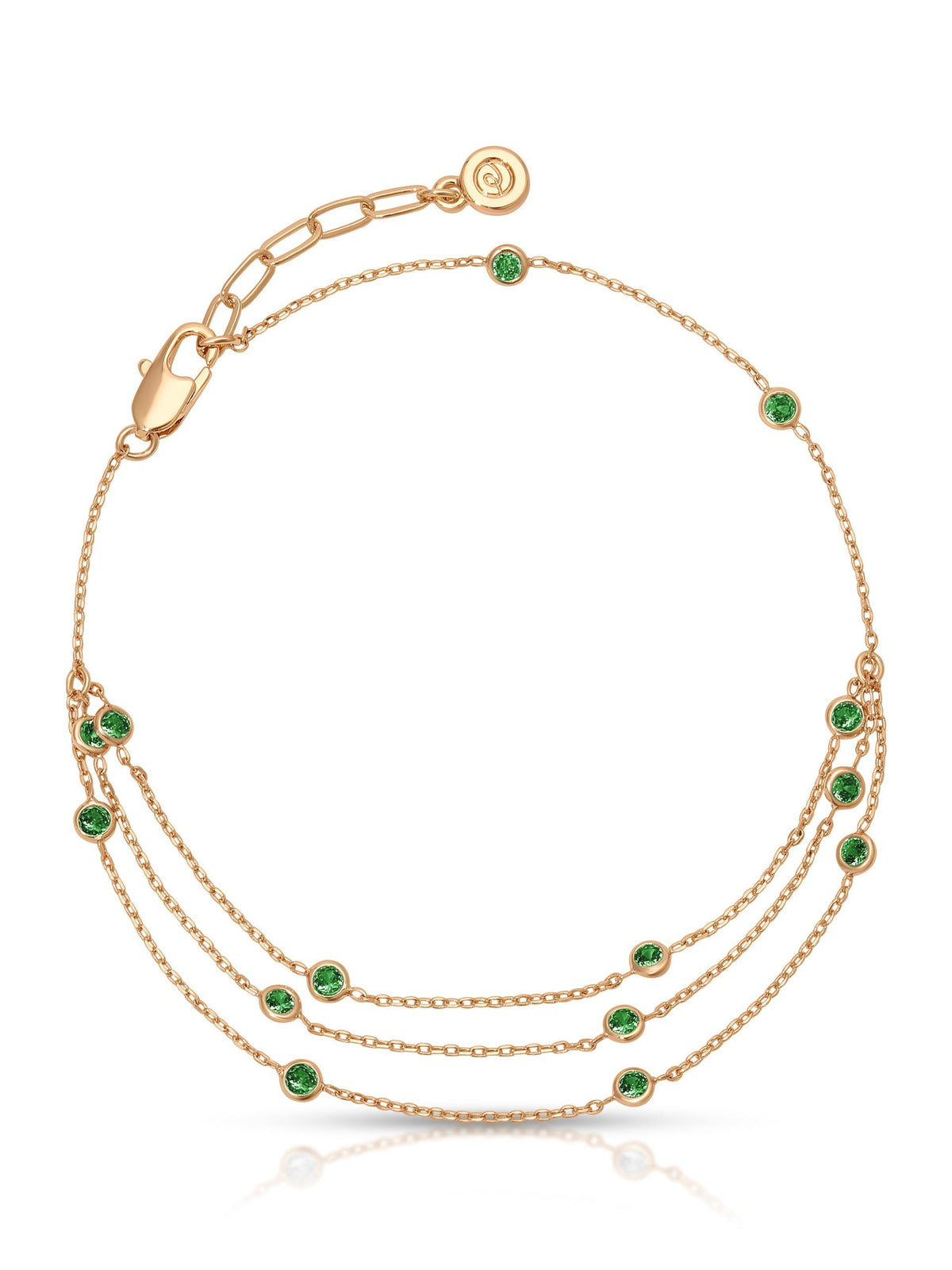 Fine Details Crystal Anklet - Black Crystal with 18k Gold Plating | Ettika
