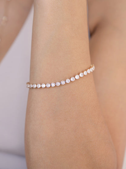 Crystal Chain Tennis Bracelet - Black Crystal with 18k Gold Plating | Ettika